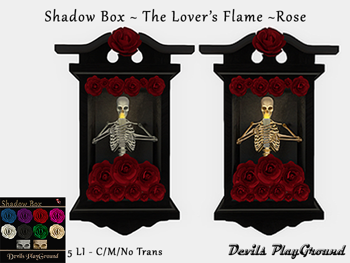 Shadow Box ~ The Lovers Flame Rose