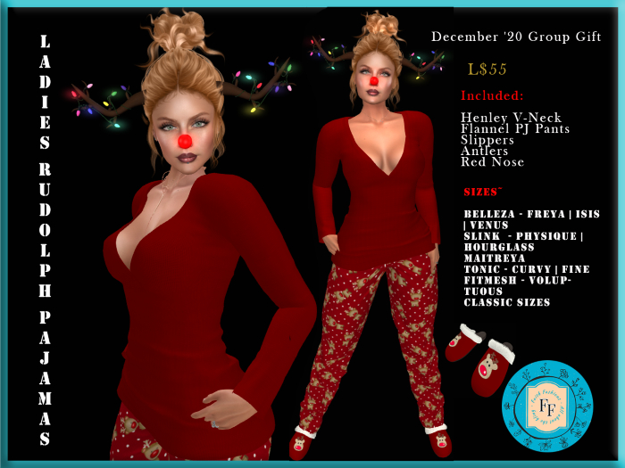 [FF]Ladies Rudolph Pajamas Xmas Gift '20