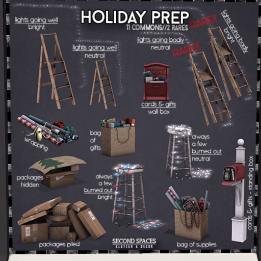 Second Spaces - Holiday Prep - packages hidden