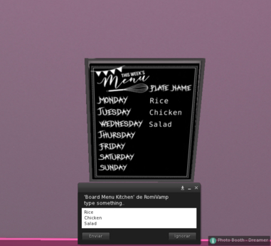 Second Life Marketplace - Board Menu Kitchen