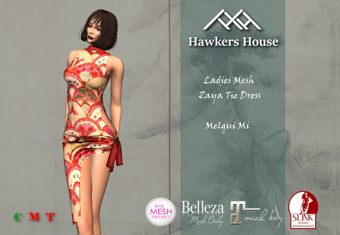 *HH* Ladies Mesh Zaya Tie Dress Meigui Mi
