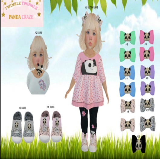 ~TTLS~PANDA CRAZE GRAY BOWS
