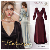 [V/W] + Faida - Helena Garnet - Medieval fantasy elegant gown with included jewelry set - Mesh dress