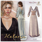 [V/W] + Faida - Helena Lilac - Medieval fantasy elegant gown with included jewelry set - Mesh dress
