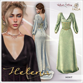 [V/W] + Faida - Helena Mint - Medieval fantasy elegant gown with included jewelry set - Mesh dress