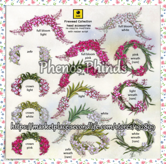 *LODE* Head Accessory - Fireweed Full Bloom  [pink]