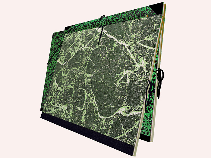 3 Zeinchenmappe grün-schwarzer - 3 Drawing Folders Boards