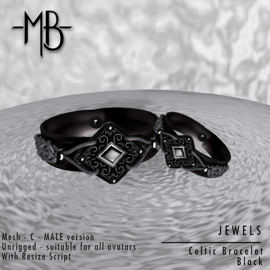 -MB- BOX JEWELS - Celtic bracelet Black M R