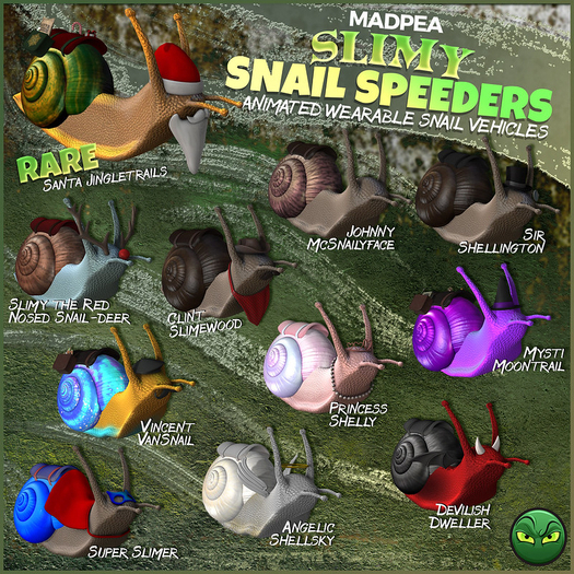 MadPea Slimy Snail Speeders - Santa Jingletrails (t) RARE