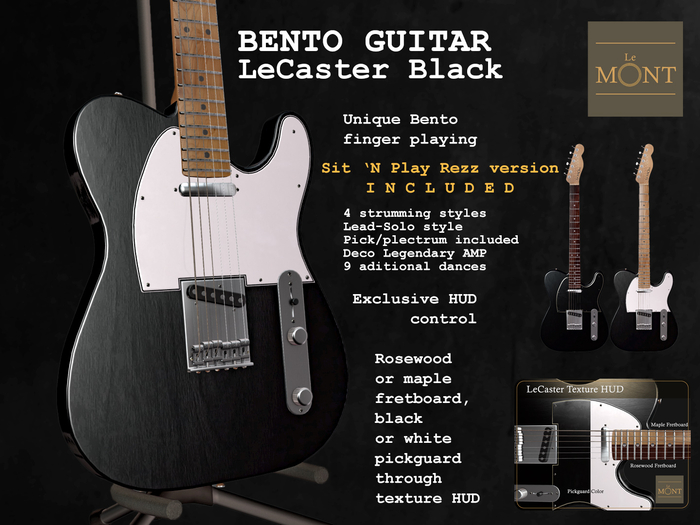 Bento Guitar Lecaster Black