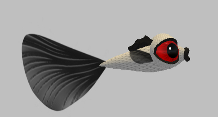 (7S) Common Fish: White Guppy