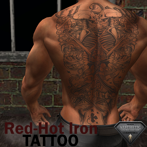 TATTOO- RED-HOT IRON - DEATH  BACK