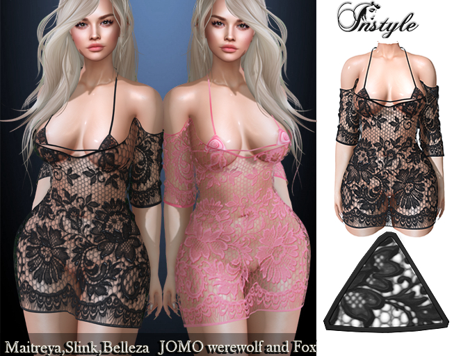 InStyl-Lace dress -Black - Brilliant as a gift (Maitreya, Slink ,Belleza ,JOMO)
