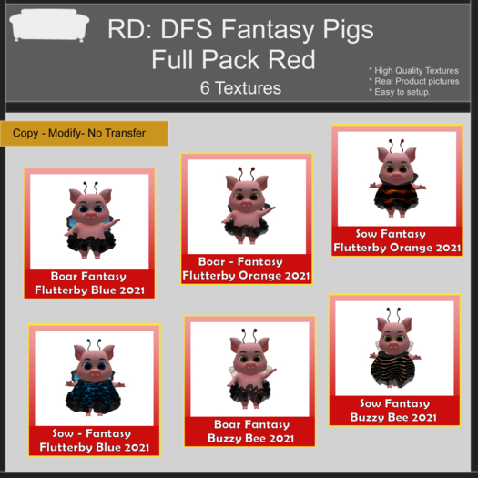 DFS Fantasy Pigs 2021 Red Textures