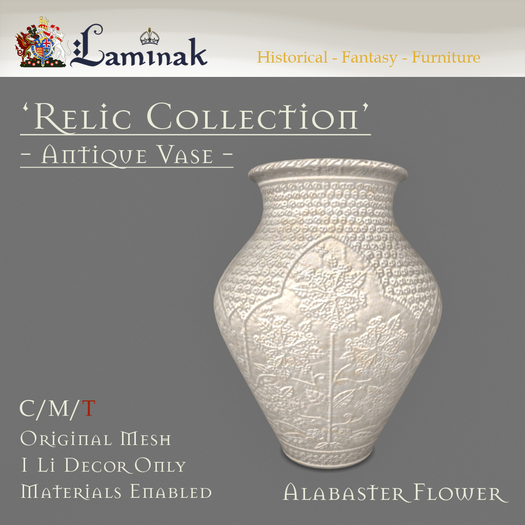 Laminak - Relic Collection - Alabaster Flower Vase