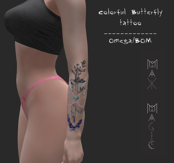 ::MM:: Colorful Butterfly tattoo - Omega/BOM