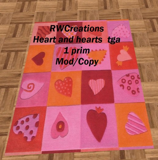 RWC- Heart and Hearts Rug carpet (boxed ) 
