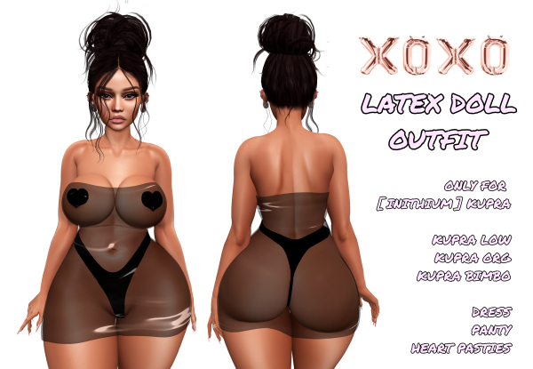 XOXO - LATEX DOLL OUTFIT FOR KUPRA Black