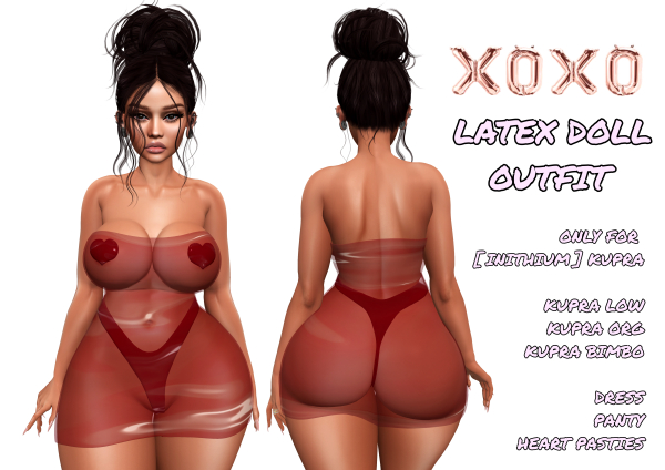XOXO - LATEX DOLL OUTFIT FOR KUPRA Red