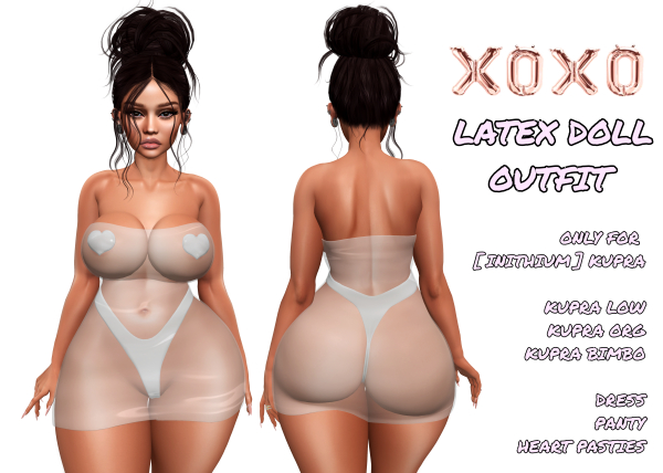 XOXO - LATEX DOLL OUTFIT FOR KUPRA White