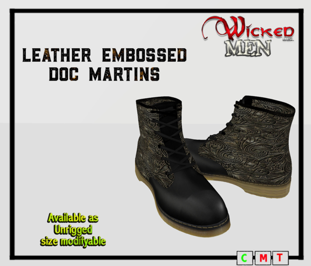 Embossed Leather Doc Martins