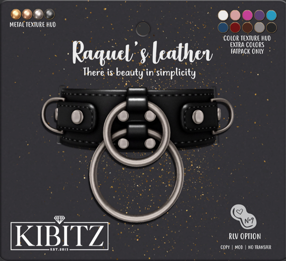 Kibitz - Raquel's leather collar - white