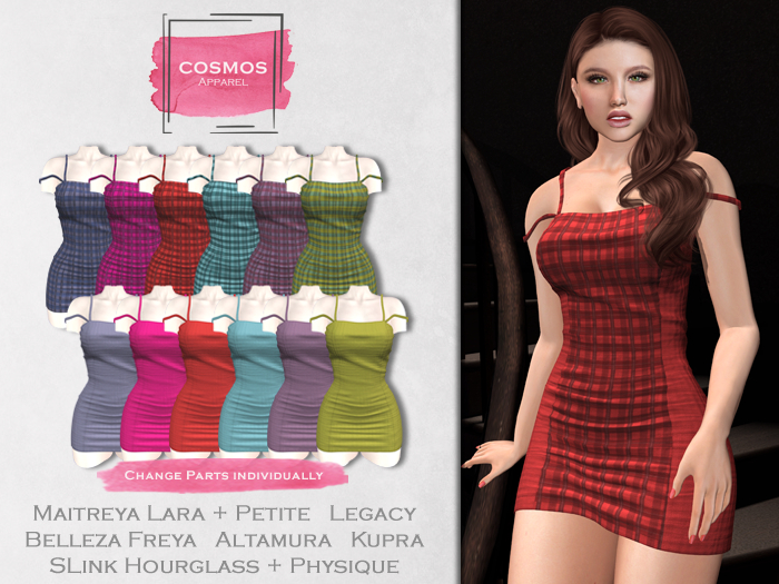 [COSMOS] Ruth Bodycon Dress Plaid / 6+6 Colors Fatpack Demo