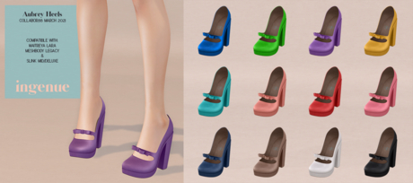 Second Life Marketplace - Ingenue :: Aubrey Heels :: Noir