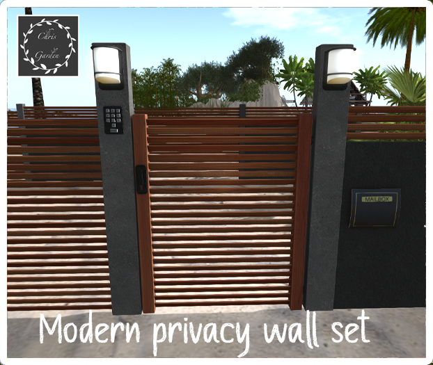 Modern Privacy wall and door Set