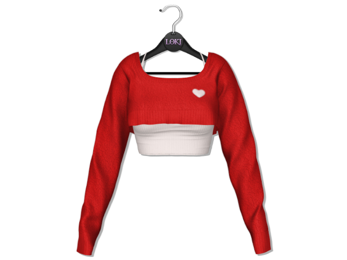 Loki - Nancy Crop Sweater & Top - Red