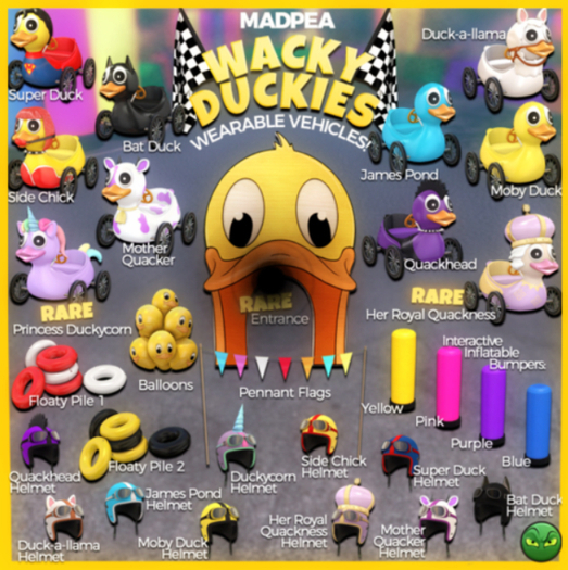 MadPea Wacky Duckies - Inflatable Bumper - Purple