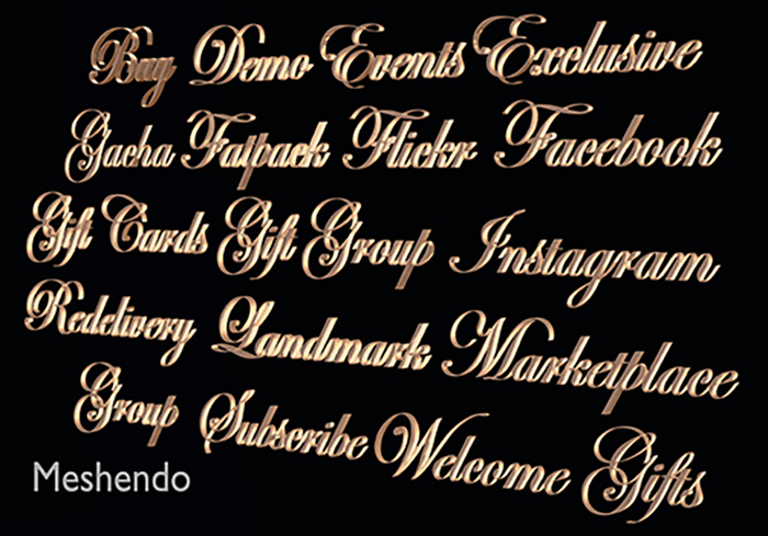 FATPACK LETTERS ITALIC WORDS COPPER ROSE METALIC 3D Mesh =.= Meshendo
