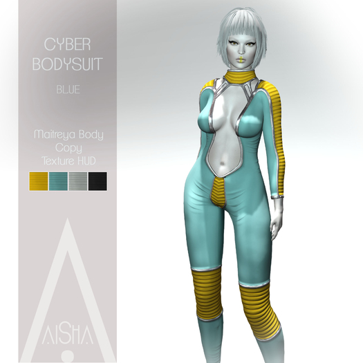 .AiShA. Cyber Bodysuit Blue 