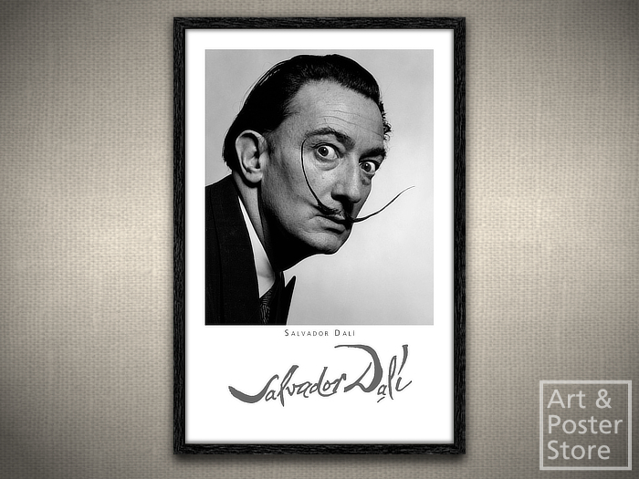 Salvador Dalí | Signature Photo Poster | Mesh Frame with 6 texture options 