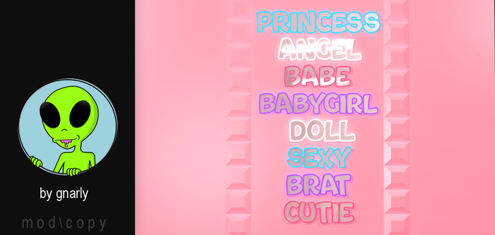 G/\/ARLY:: 90s Girl Neon Sign Set (Mod/Copy)