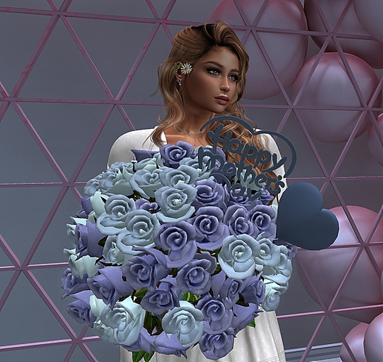 CJ Bouquet Mother's Day 100 Roses Blue 