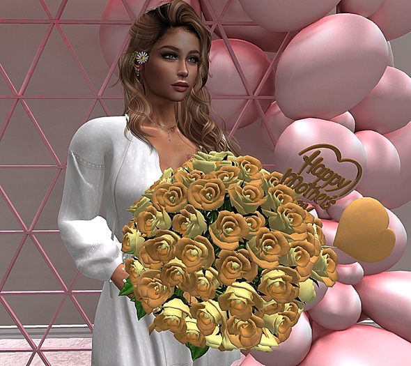 CJ Bouquet Mother's Day 100 Roses Yellow