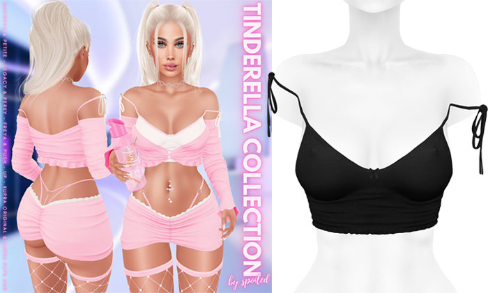 Spoiled - Tinderella Crop Top Onyx *Updated* for LaraX,Reborn,Waifus,Juicy B♡♡bs,Juicy Rolls,Mounds,Kupra