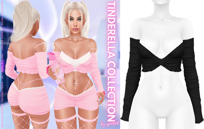 Spoiled - Tinderella Cropped Cardigan Onyx *Updated* for LaraX,Reborn,Waifus,Juicy B♡♡bs,Juicy Rolls,Mounds,Kupra