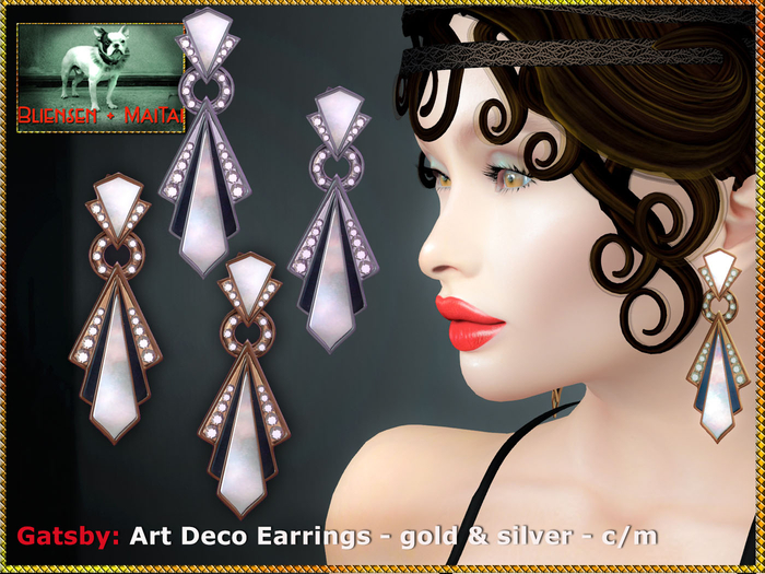 Bliensen + MaiTai - Gatsby - Art Deco Earrings