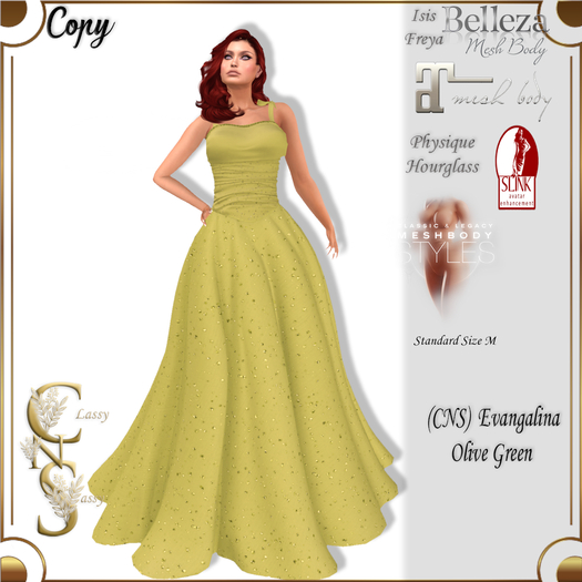 (CNS) Evangalina Gown Pickled Pepper Green