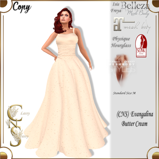 (CNS) Evangalina Gown Cream Babys Breath