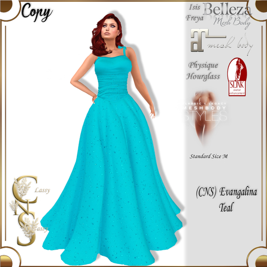 (CNS) Evangalina Gown Blue Atoll
