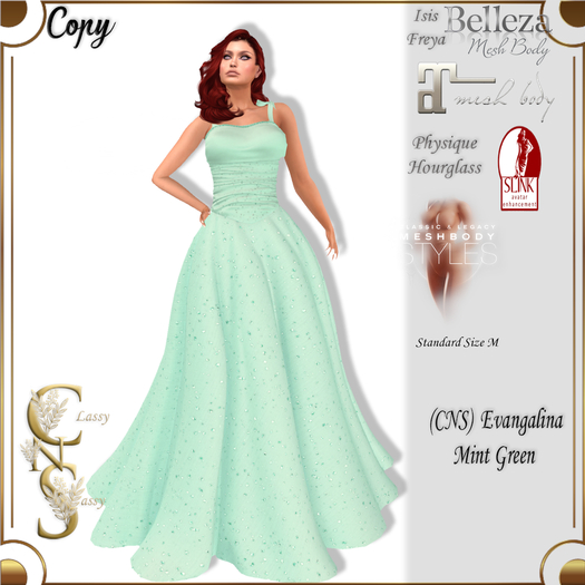 (CNS) Evangalina Gown Beach Glass Aqua