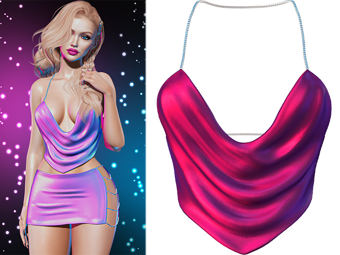 Geri Draped Halter [Holo Magenta] - Maitreya (+Petite) • Legacy • Freya