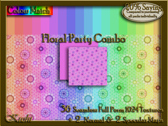 Floral Party Combo Seamless Texture Set