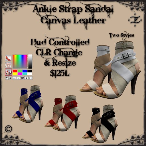 Ankle Strapped Sandal Canvas CLR Change