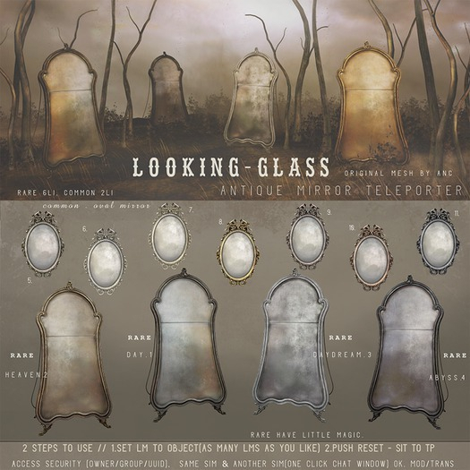 3){anc} Looking-glass. {magic mirror} DAYDREAM RARE