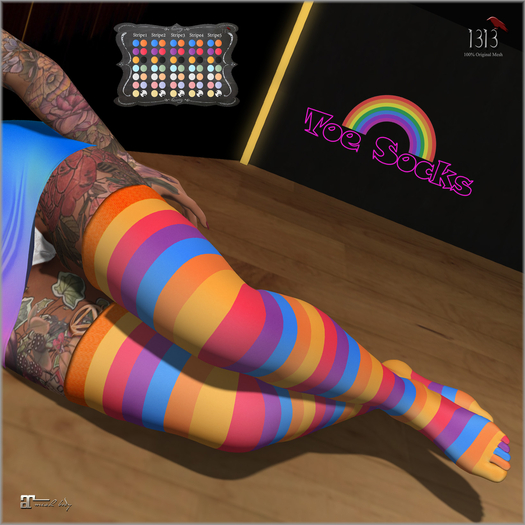 (*<*) 1313 Rainbow Toe Socks - Fatpack