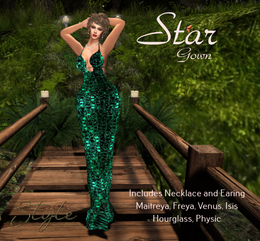 Style by Rafaela SOFT GREEN Dress Stars Gown